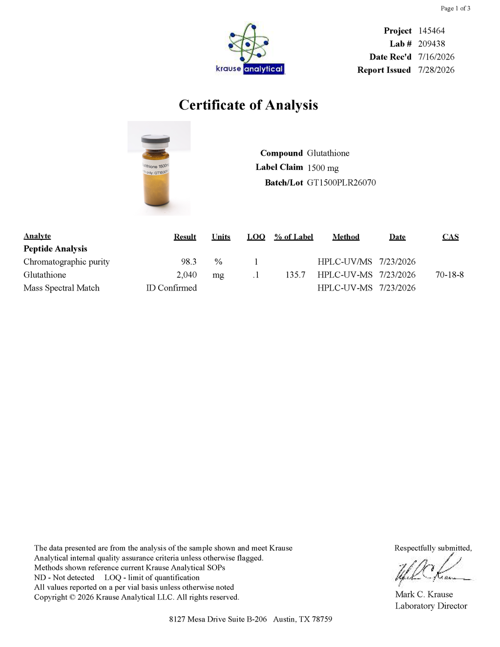 Glutathione 1500mg