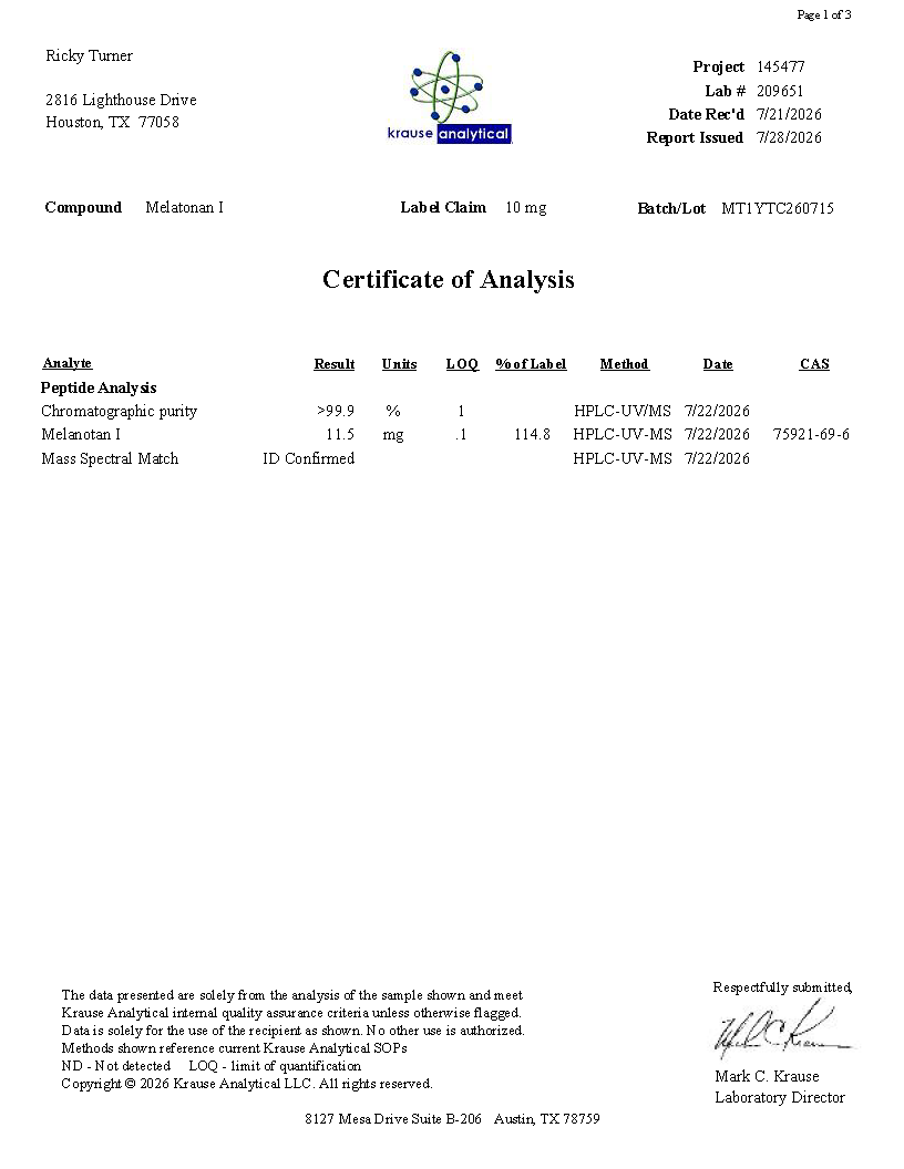 MT1 10mg (Melanotan 1)