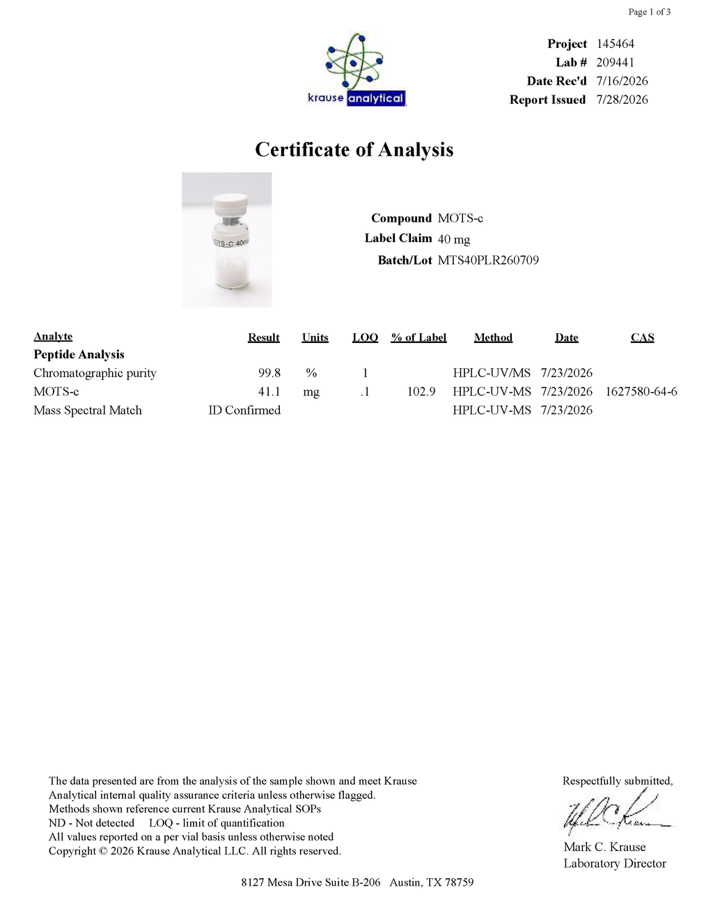 MOTS-C 40mg