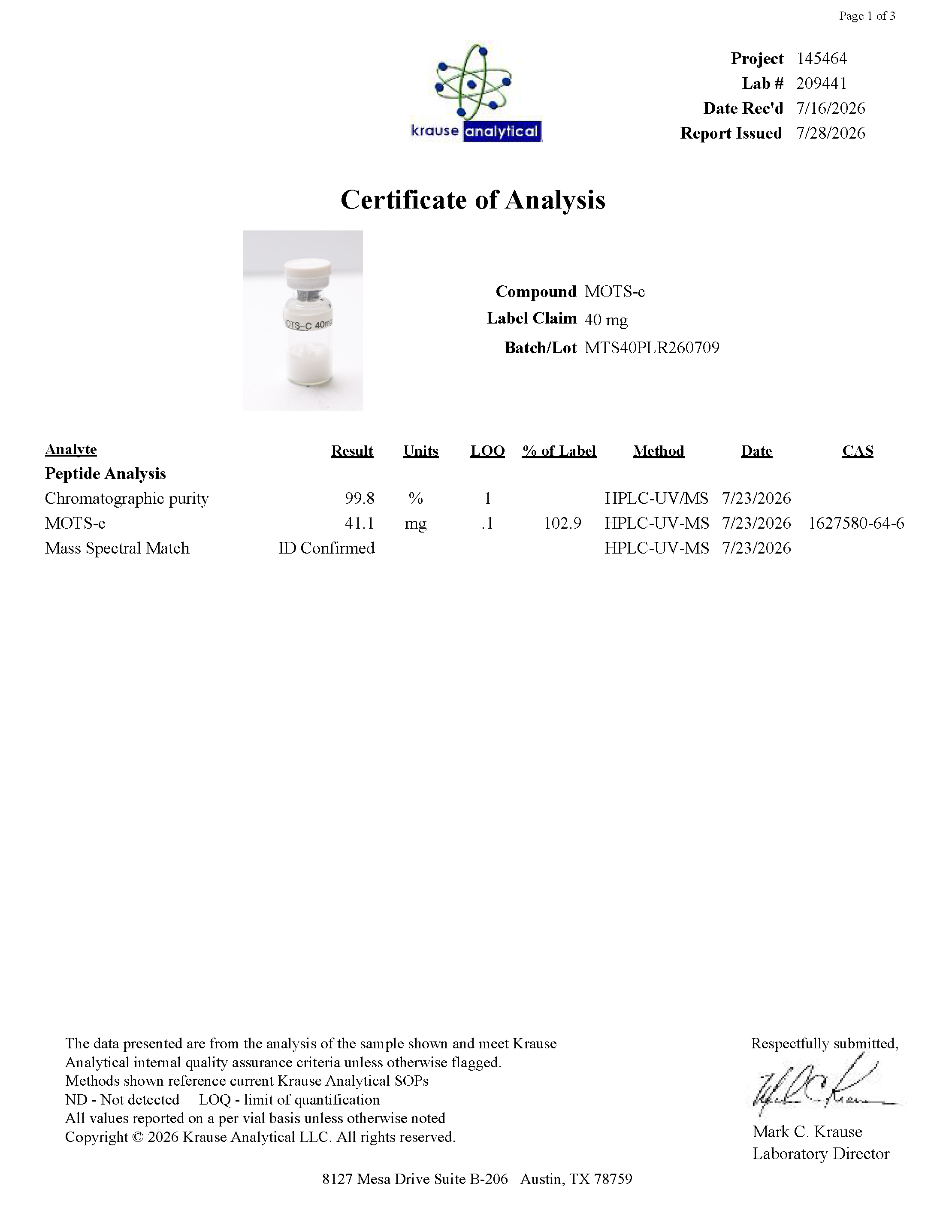 MOTS-C 40mg
